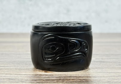 Northwest Coast Haida Pearlite Lidded Box