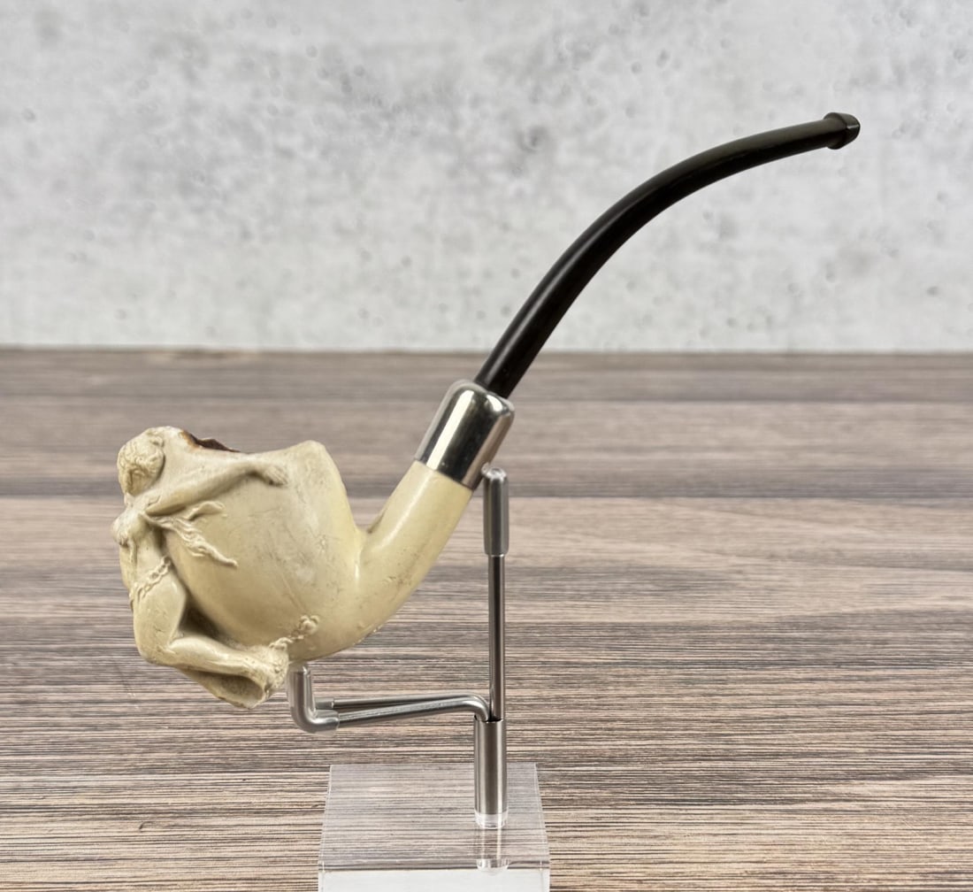 Nude Woman Clay Smoking Pipe: 6" long