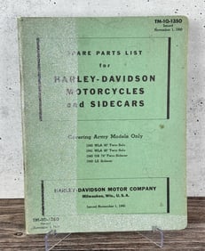 US Army TM 10 1350 Harley Davidson Spare Parts