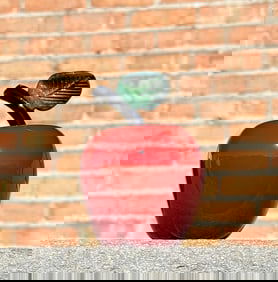 Donald Carlson Art Glass Apple Paperweight