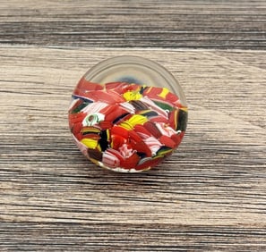 Millefiori Scramble Art Glass Paperweight