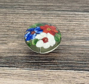 Art Glass Flower Paperweight