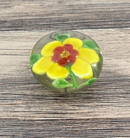 Art Glass Flower Paperweight