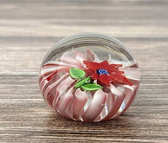 Millefiori Flower Art Glass Paperweight