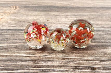 Group Of Millefiori Art Glass Paperweight