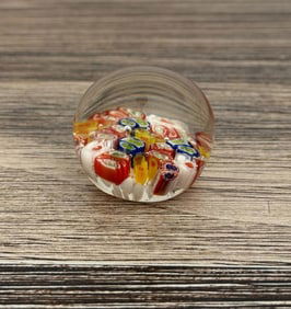 Millefiori Art Glass Paperweight
