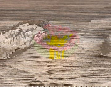 Hand Blown Floral Art Glass Paperweight