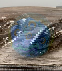Controlled Bubble Art Glass Paperweight
