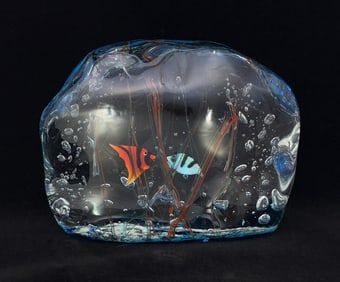 Murano Art Glass Fish Aquarium Paperweight