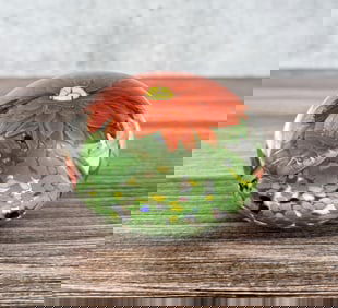 Art Glass Floral Paperweight