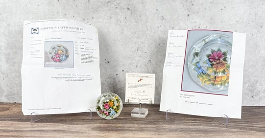 Perthshire Roses & Latticinio Glass Paperweight