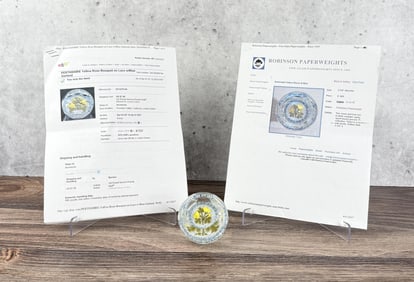 1998 Perthshire Yellow Rose Bouquet Paperweight