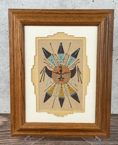 Rosie Manuelito Navajo Sun Shield Sand Painting