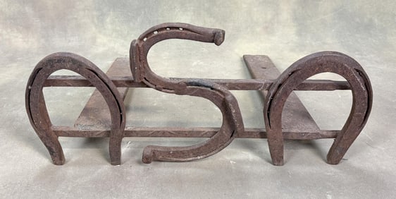 Montana Ranch Horseshoe Fireplace Andirons