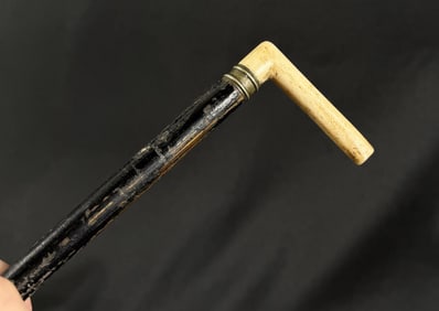 Alaskan Gold Miner Ivory Walking Stick Cane