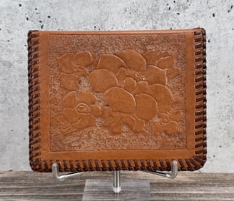 Vintage Tooled Leather Cowboy Wallet Billfold