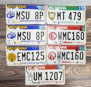 Montana University Vehicle License Plates
