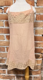 Vintage Pink Lace Sheer Lingerie Nightgown