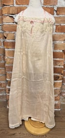 Vintage Pink Lace Sheer Lingerie Nightgown