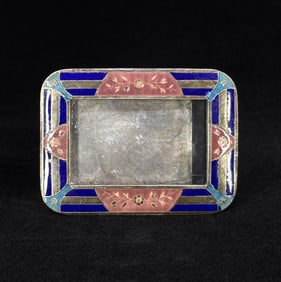 Art Nouveau Sterling Enamel Picture Frame