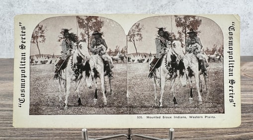 Mounted Sioux Indians Stereoview