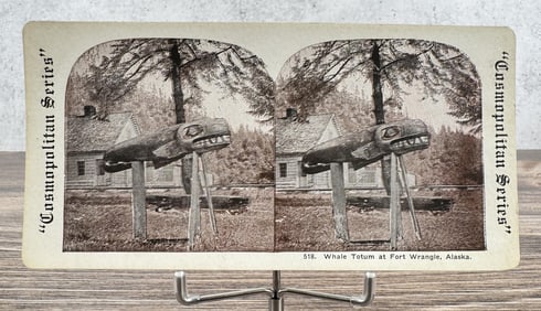 Whale Totum At Fort Wrangle Alaska Stereoview