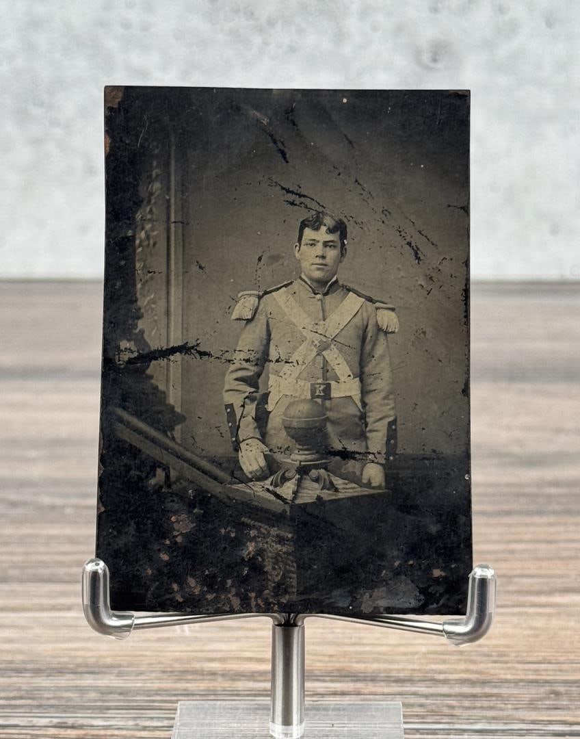 Civil War Cadet Tintype Photo: 3 1/2" by 2 1/2".
