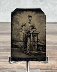 Railroad Conductor Occupational Tintype Photo