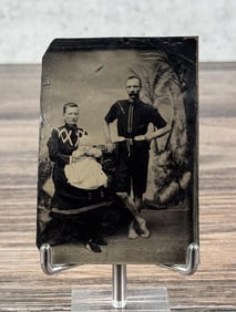 Family In Bathing Suits Tintype Photo