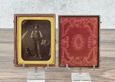 Butcher & Dog Occupational Tintype Photo