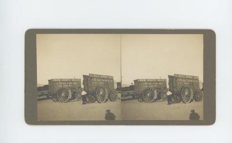 20 Mule Wagons Death Valley California Stereoview