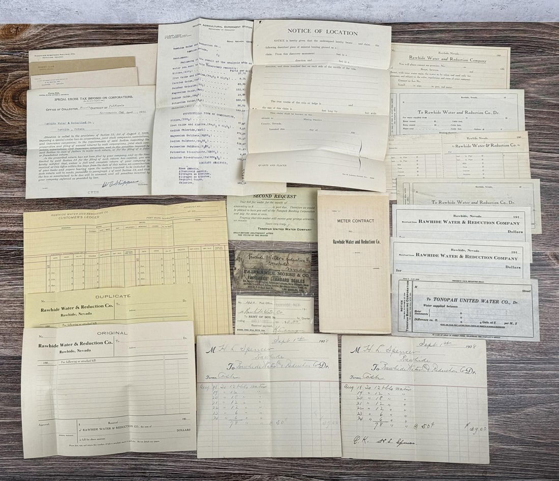 Rawhide Nevada Ghost Town Billheads Documents (1 of 7)