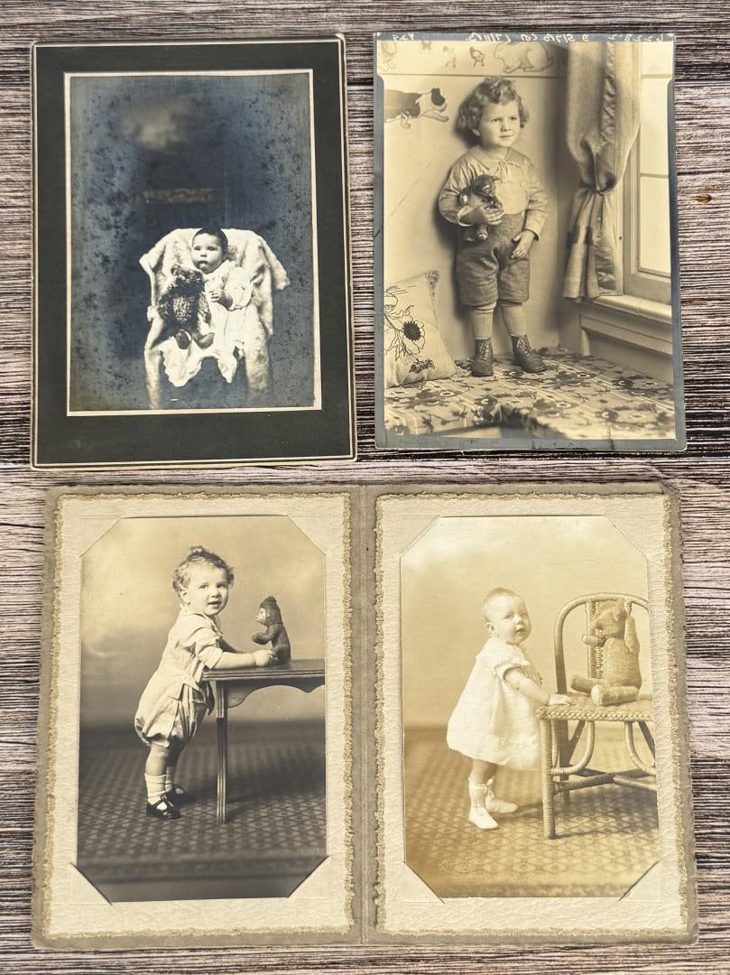 Kids with Steiff Bears Photos: Largest is 5 1/4" by 7 1/4".