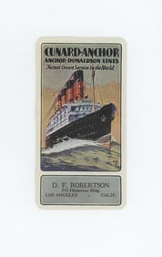1929 Cunard Anchor Advertising Pocket Calendar