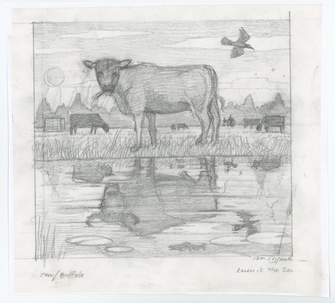 Monte Dolack Sacred Bull Lithograph Study (1 of 3)