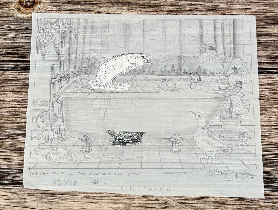 Monte Dolack Big Fish Small Pond Poster Study (1 of 5)