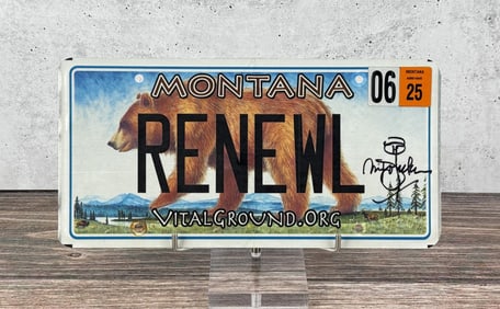 Monte Dolack Personal Autographed License Plate