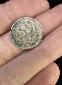 1868 US Three Cent Piece Trime Coin