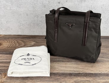 Prada Tessuto Brown Nylon Tote Bag