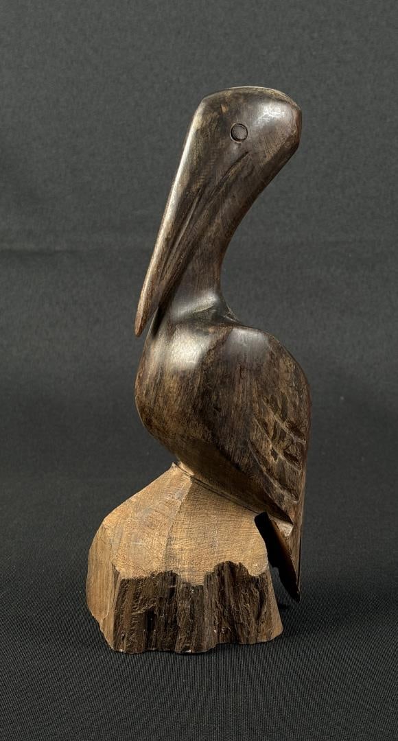 Mexican Ironwood Pelican Carving: 8 1/4" tall