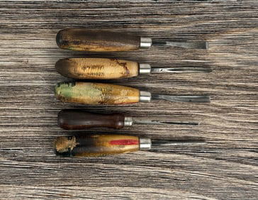 Group of Wood Carving Gouges Chisels
