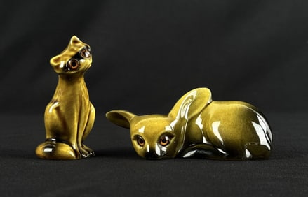 Roselane Raccoon & Fawn Porcelain Figures