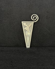 Sterling Silver Moose Brooch Pin