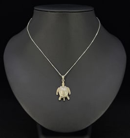 Sterling Silver Sea Turtle Necklace
