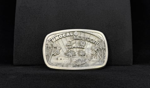 Unocal 76 Molycorp Sterling Silver Belt Buckle