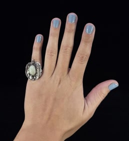 Navajo Sterling Silver Green Turquoise Ring