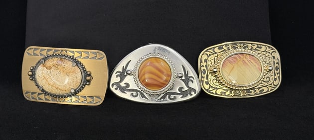 Group Of Cabochon Cowboy Belt Buckles