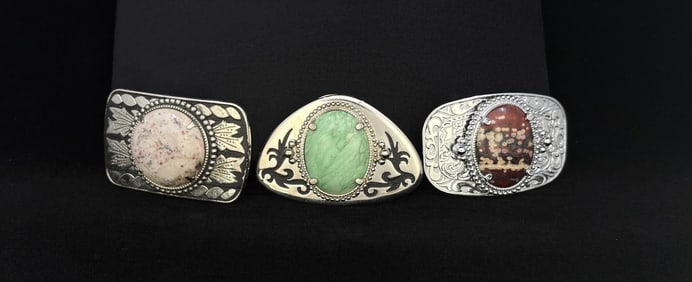 Group Of Cabochon Cowboy Belt Buckles