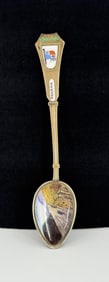 Panama 800 Silver Enamel Souvenir Spoon