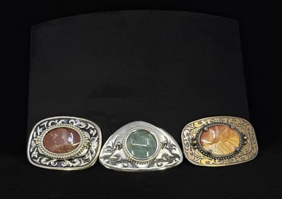 Group Of Cabochon Cowboy Belt Buckles